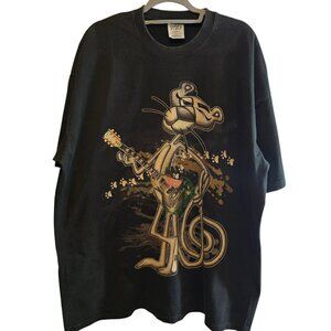 SHAKA WEAR BLACK GRAPHIC TSHIRT PINK PANTHER RHINESTONE GUITAR SIZE 3XL TALL